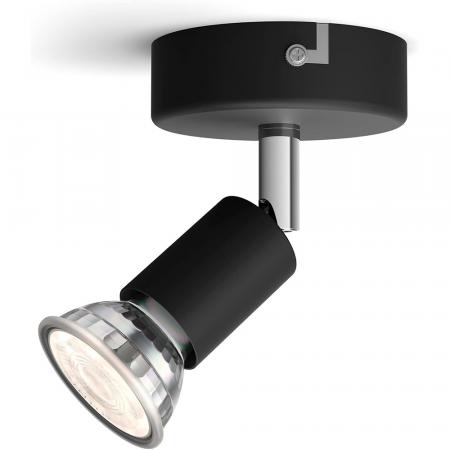 Philips 1er Limbali Decken-/Wandspot in Schwarz mit 1 x GU10 Fassung IP20 - GU10 Leuchtmittel nicht enthalten